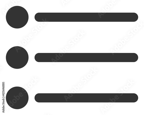 List items icon with flat style. Isolated raster list items icon image on a white background.