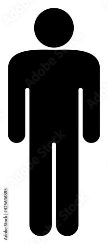 Man figure icon with flat style. Isolated raster man figure icon image on a white background.