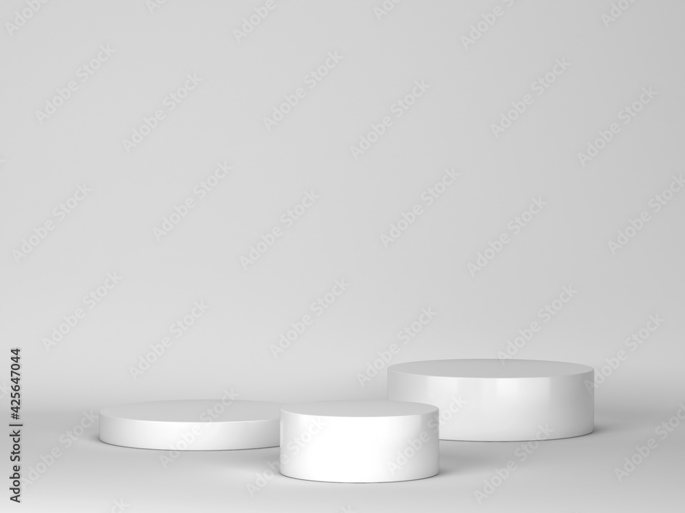 Blank white podiums Blank white podiums