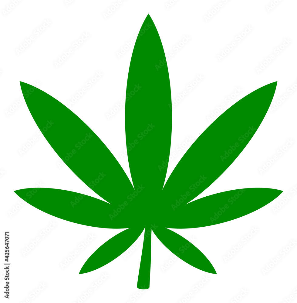 Marijuana icon with flat style. Isolated raster marijuana icon image on a white background.