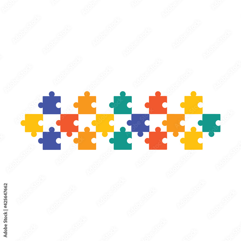 colorful pattern with puzzles, jigsaw, children's pattern Vector illustration on white background. colorful pattern with puzzles, jigsaw, children's pattern Vector illustration on white background.