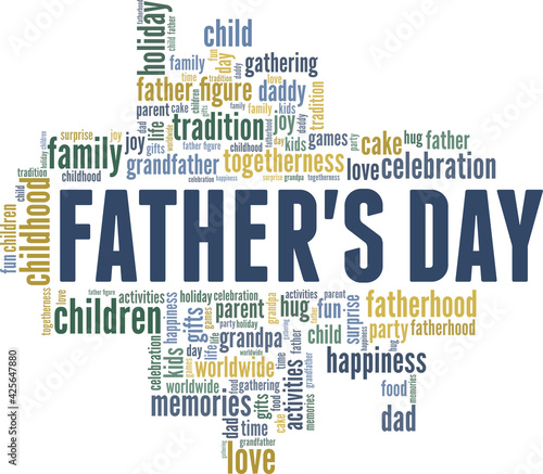 Father's day vector illustration word cloud isolated on a white background.