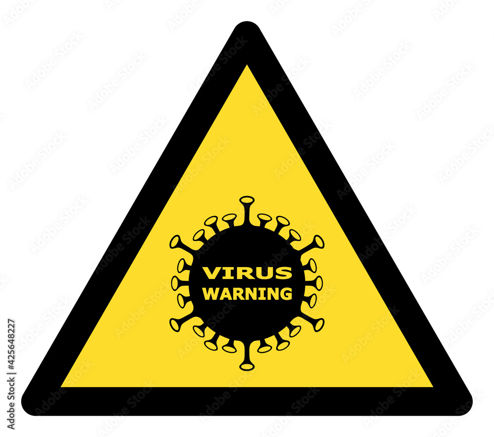 Virus warning icon with flat style. Isolated raster virus warning icon image on a white background. Virus warning icon with flat style. Isolated raster virus warning icon image on a white background.