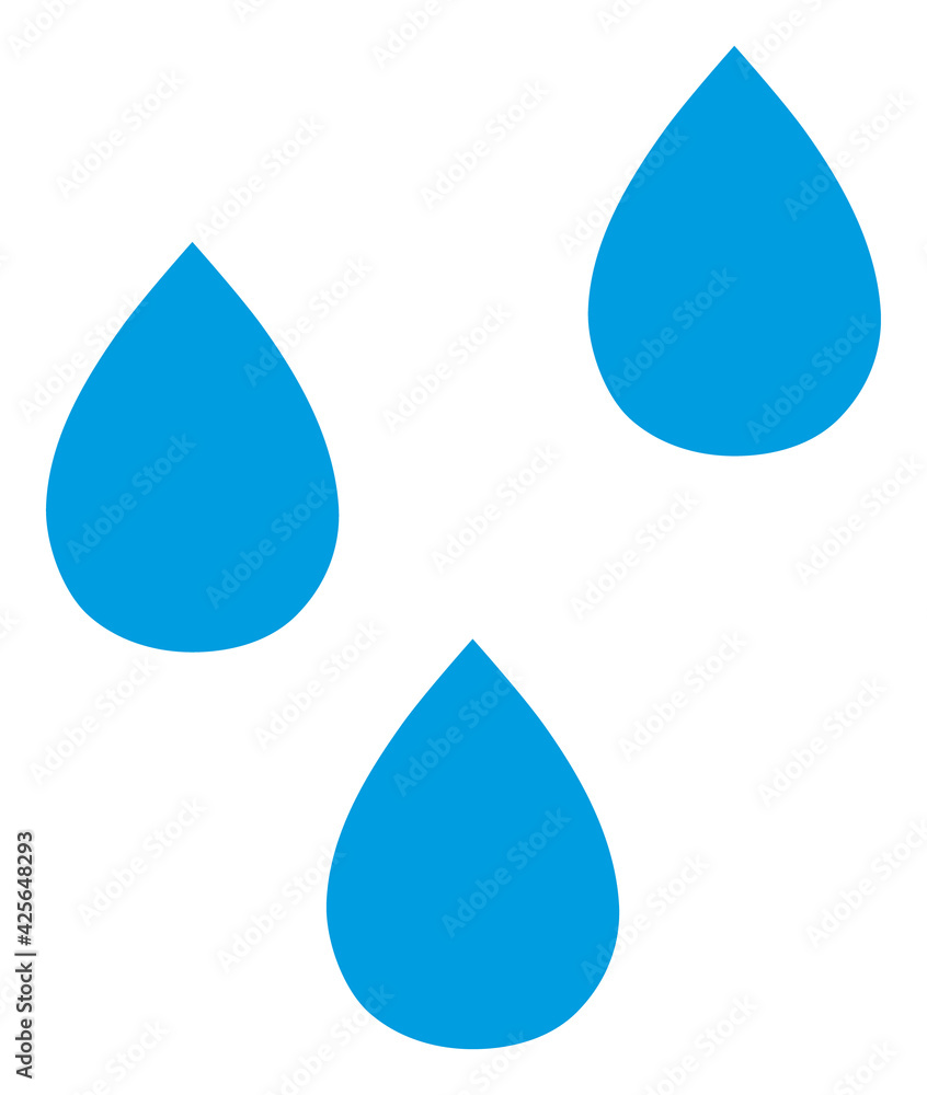 Water drops icon with flat style. Isolated raster water drops icon image on a white background. Water drops icon with flat style. Isolated raster water drops icon image on a white background.