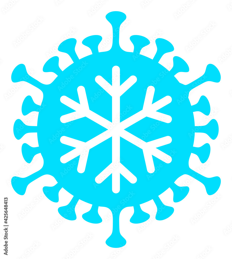 Winter virus icon with flat style. Isolated raster winter virus icon image on a white background. Winter virus icon with flat style. Isolated raster winter virus icon image on a white background.
