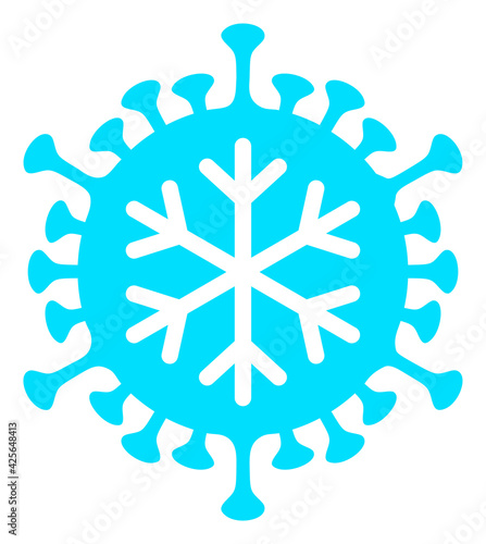 Winter virus icon with flat style. Isolated raster winter virus icon image on a white background.