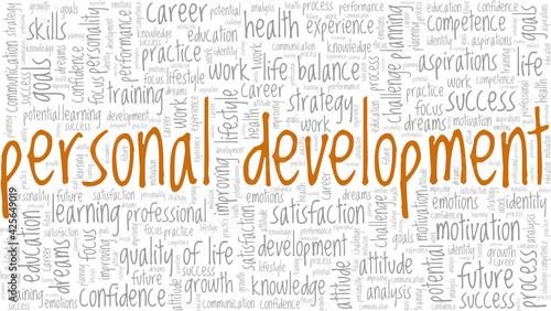 Personal development vector illustration word cloud isolated on a white background.