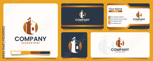 castle , tower , logo design and business card