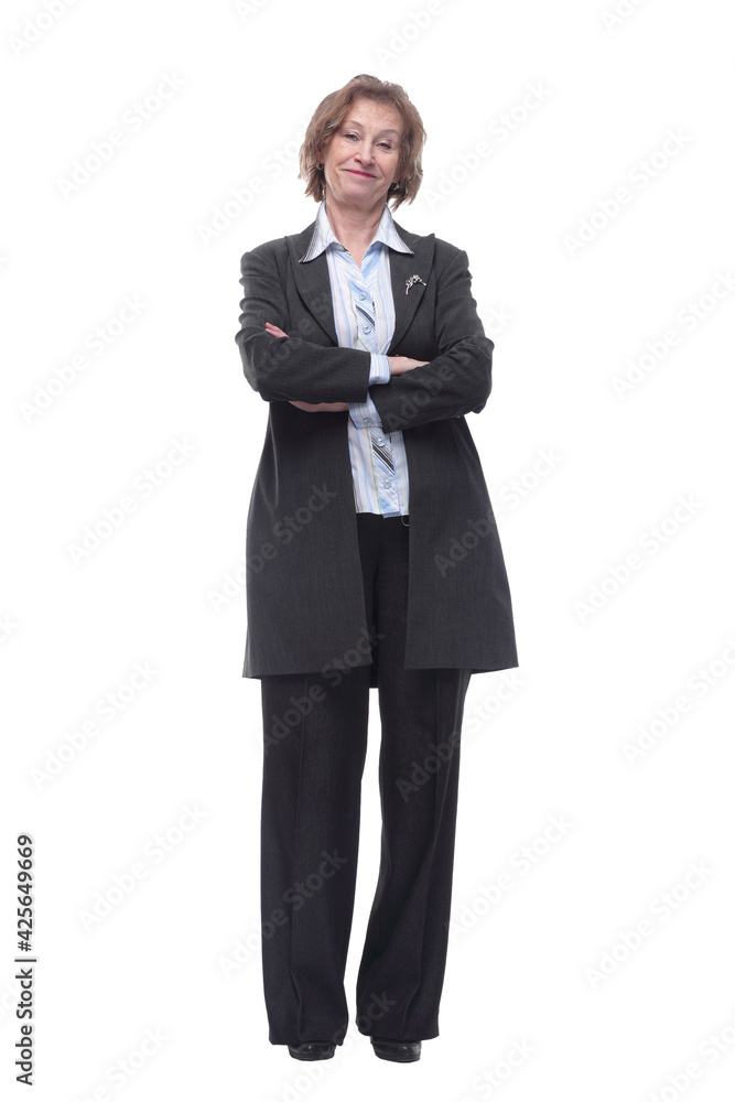 Happy confident old senior woman smiling with her ams crossed Happy confident old senior woman smiling with her ams crossed