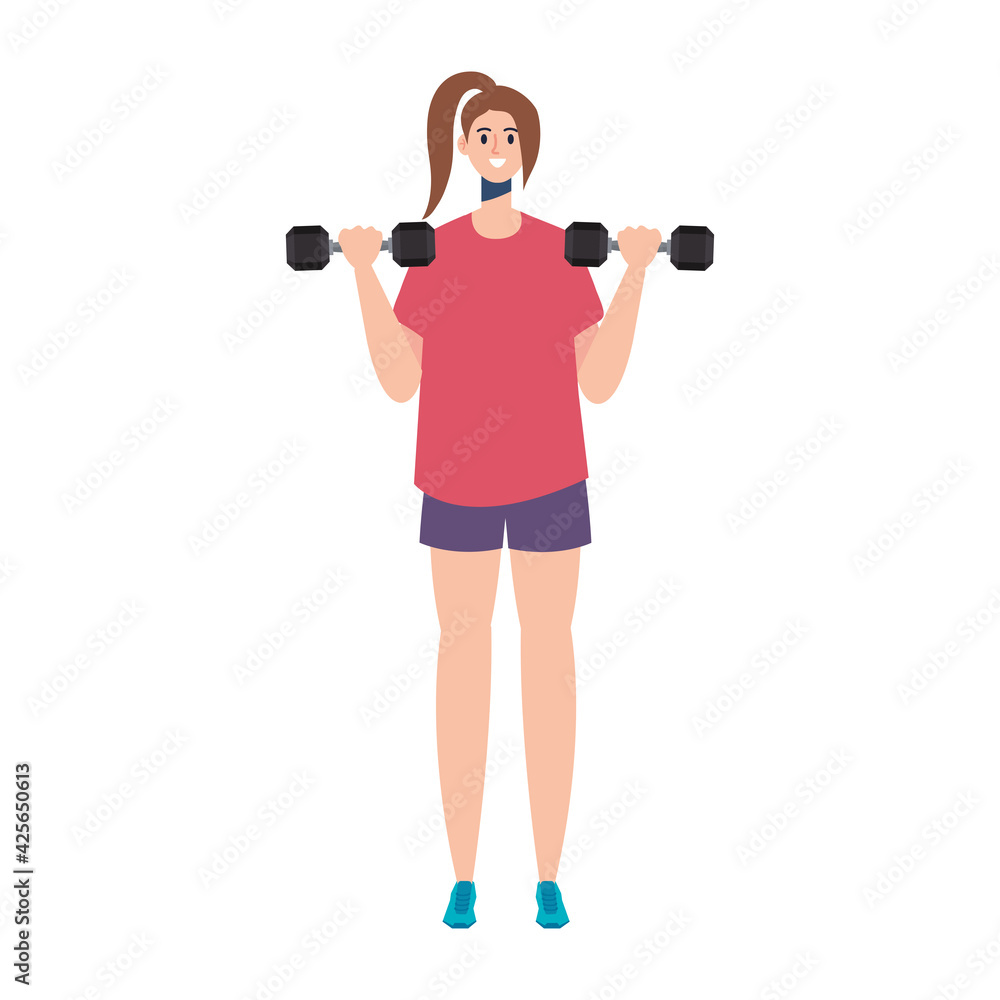 woman lifting dumbbell