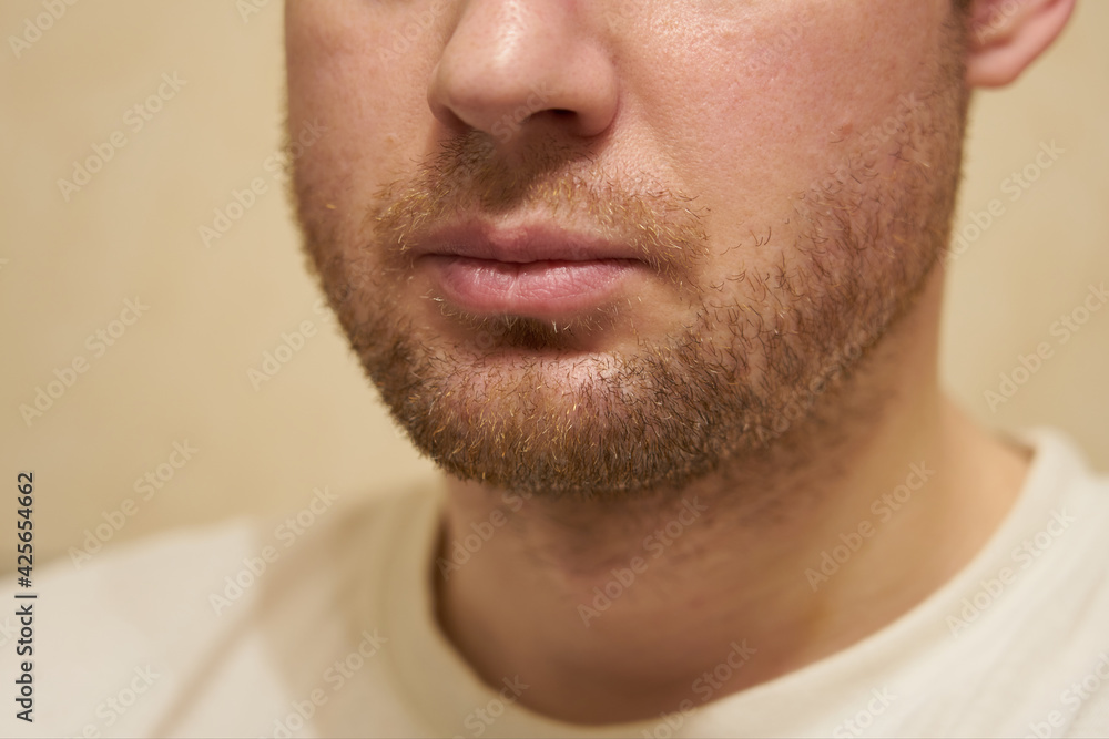 Obraz premium Red beard of a white male close up.