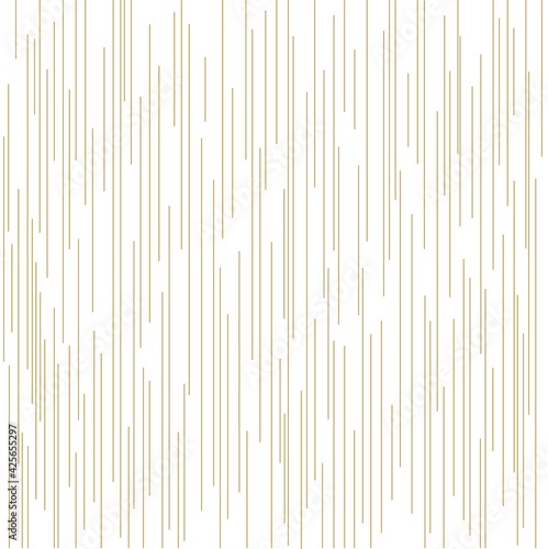 Geometric of vertical lines random pattern. Design stripe gold on white background. Design print for illustration, texture, wallpaper, background.