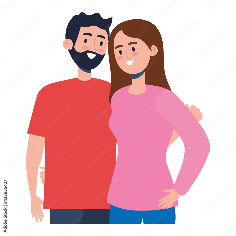 Fototapeta premium happy couple characters