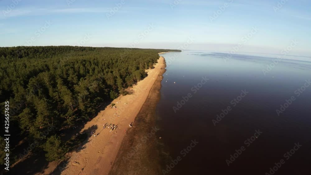 Aerial view. Flying over the coastline of the Gulf of Finland. 4K. Aerial view. Flying over the coastline of the Gulf of Finland. 4K.