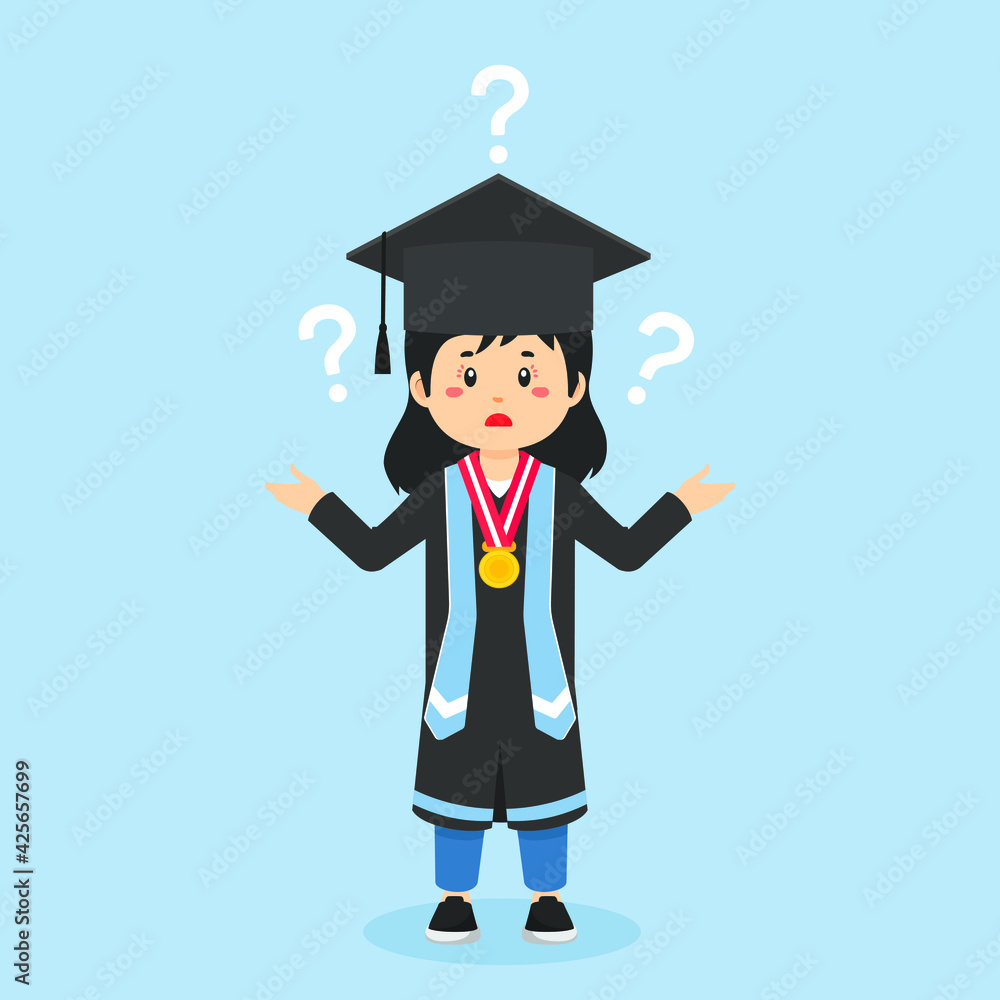 Graduation Confused with Question Mark Graduation Confused with Question Mark