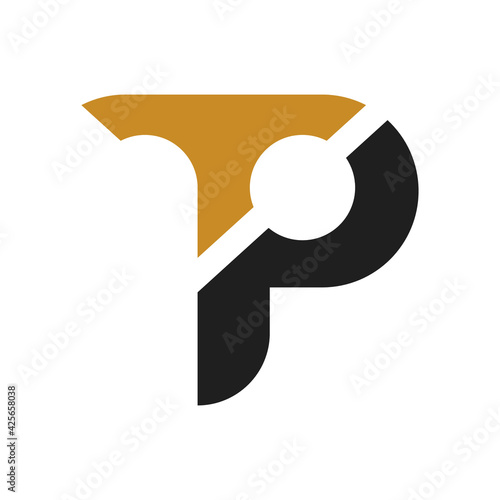 Creative abstract letter pt logo design. Linked letter tp logo design. photo