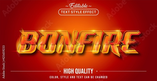 Editable text style effect - Bonfire text style theme.