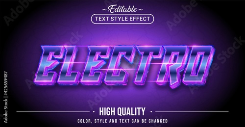 Editable text style effect - Electro text style theme.