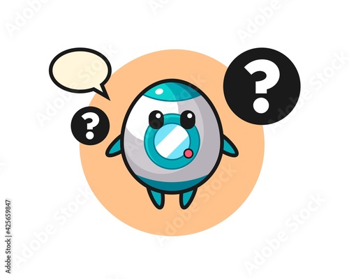 Cartoon Illustration of rocket with the question mark