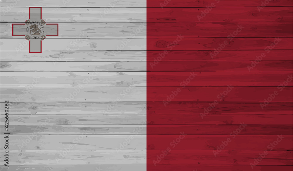 Grunge Malta flag. Malta flag with waving grunge texture.