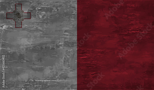 Grunge Malta flag. Malta flag with waving grunge texture. © Stefan