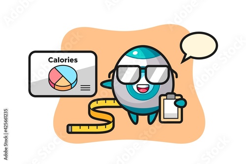 Illustration of rocket mascot as a dietitian