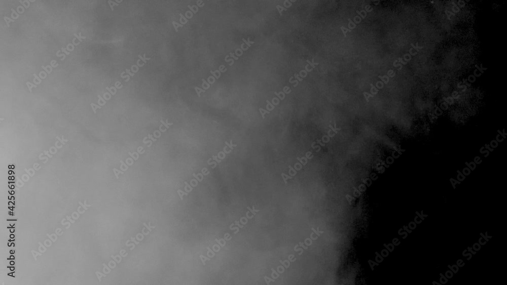 White smoke on a black background slow motion. Start moving the cloud from bottom to top slowly. The concept of transitions for video editing using the alpha channel.