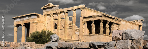 Fototapeta Erechtheion temple Acropolis, Athens, Greece, with famous Caryat