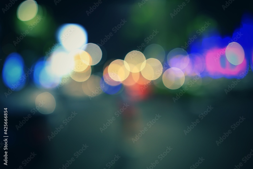 Bokeh from the light bulbs that adorn the streets. Bokeh from the light bulbs that adorn the streets.