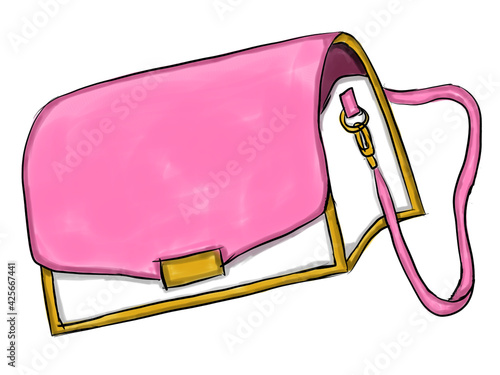 Watercolor painted crossbody bag vector