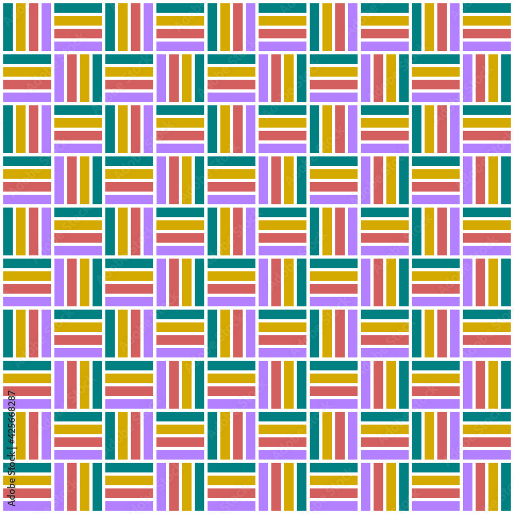 Azulejos formados por rayas paralelas en colores pastel sobre fondo blanco