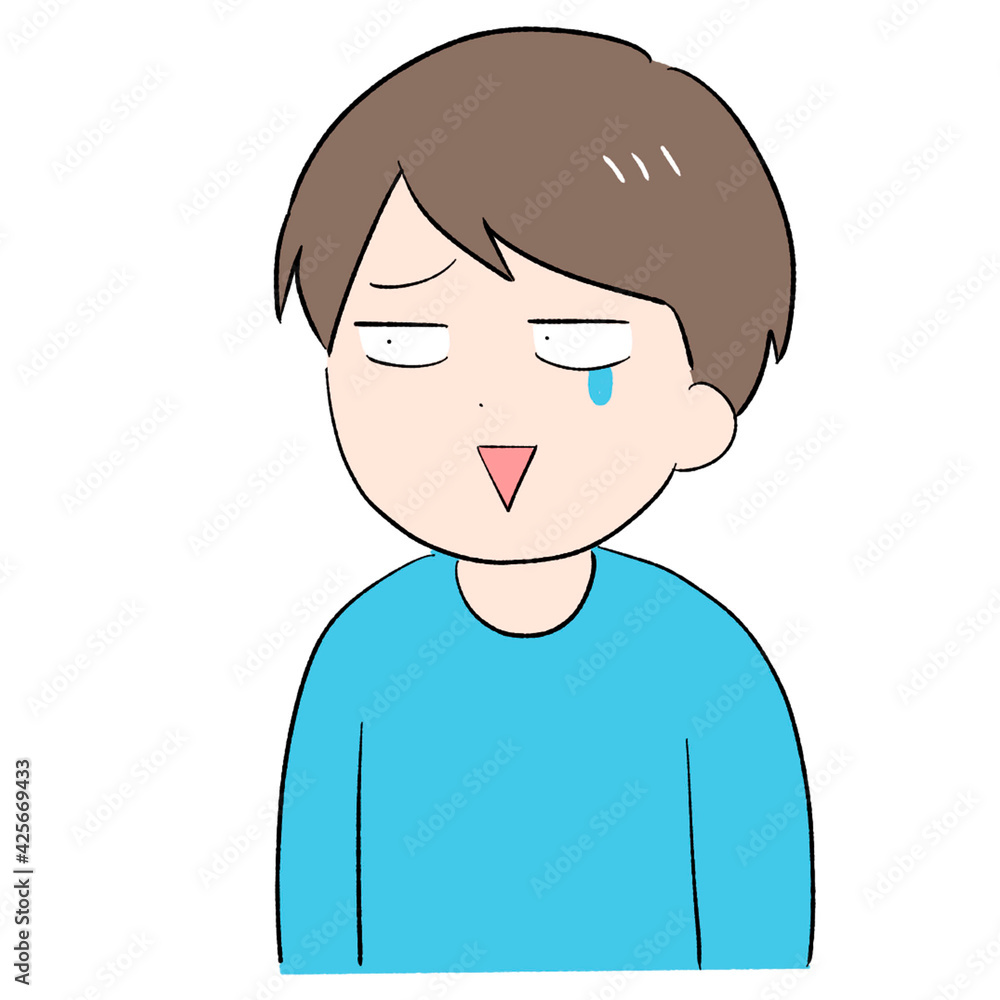涙目の男性