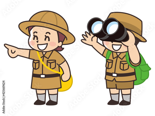 双眼鏡とこども探検隊