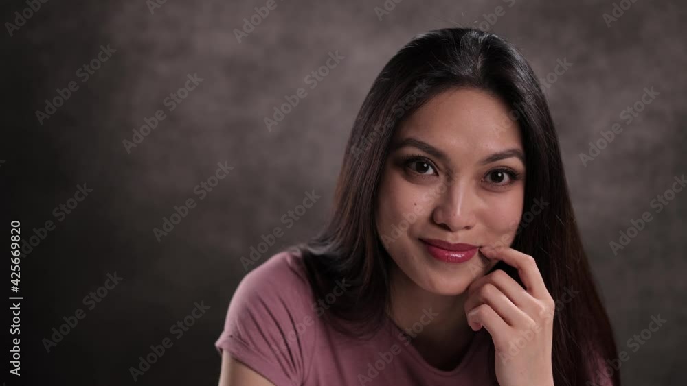 Girl with an exceptionally pretty face in close-up - studio shooting Girl with an exceptionally pretty face in close-up - studio shooting