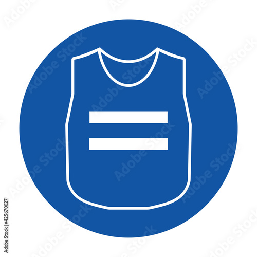 Mandatory symbols Must wear a reflective vest Vector illustration