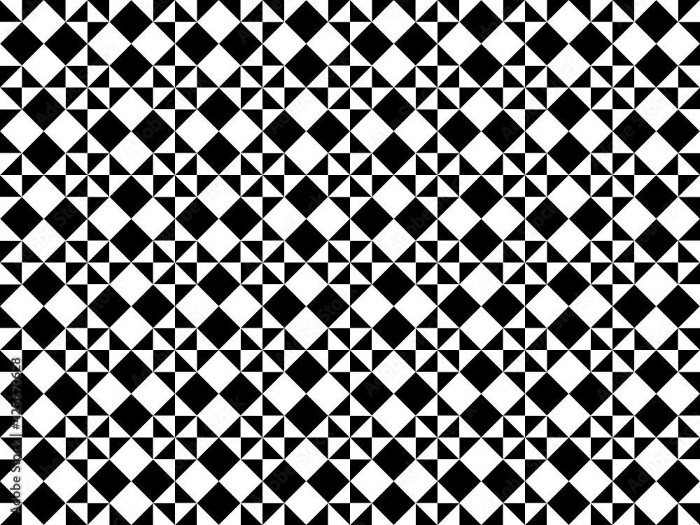 Patrón de cuadrados y triángulos en blanco y negro alternados en diagonales Patrón de cuadrados y triángulos en blanco y negro alternados en diagonales