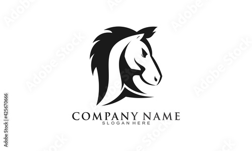 Horse head elegant vector logo