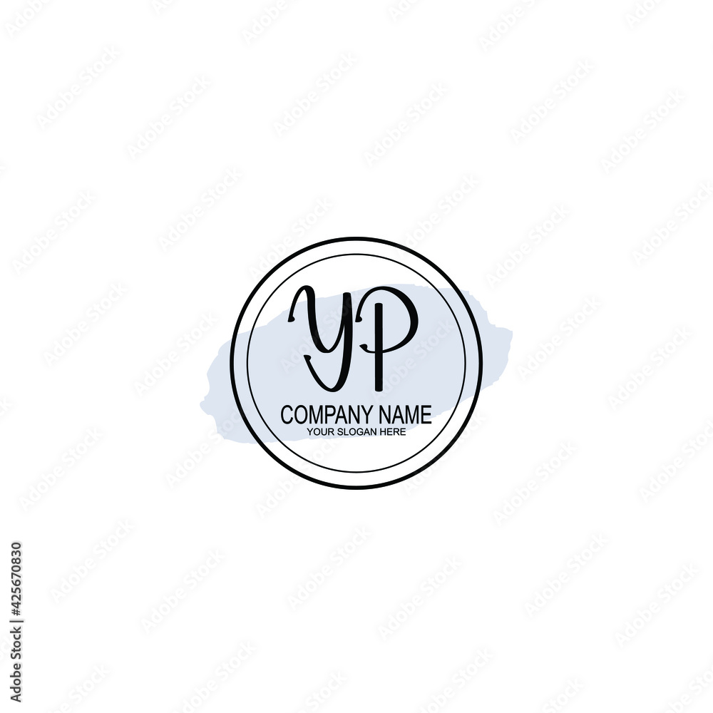 YP Initials handwritten minimalistic logo template vector YP Initials handwritten minimalistic logo template vector