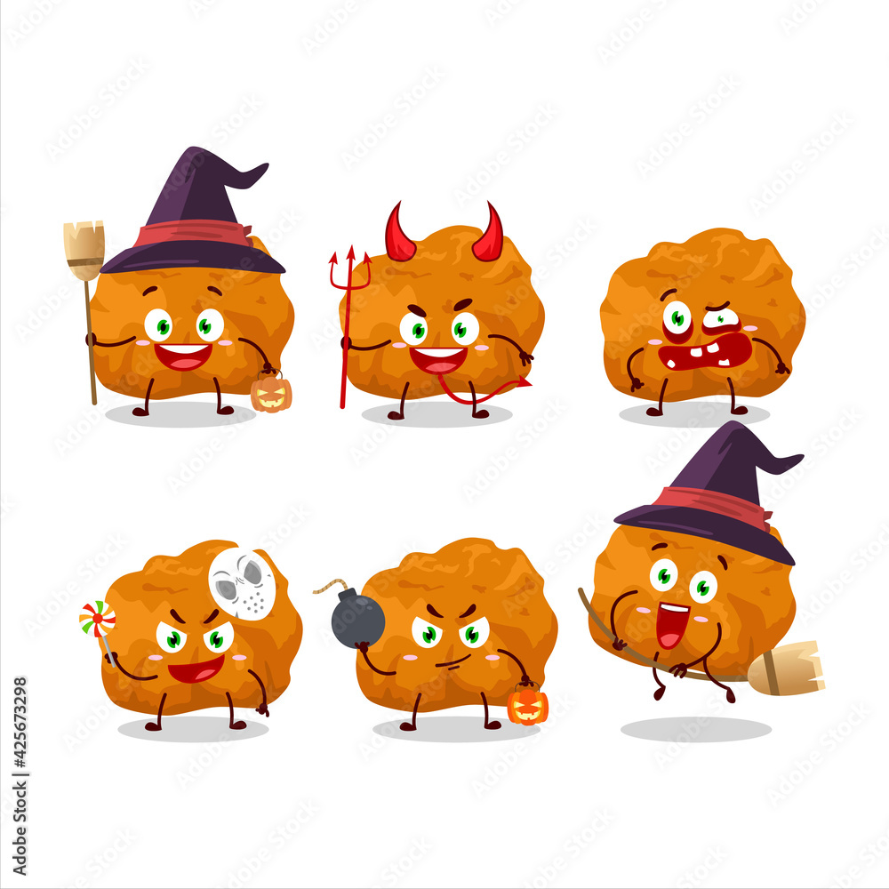 Halloween expression emoticons with cartoon character of karage Halloween expression emoticons with cartoon character of karage