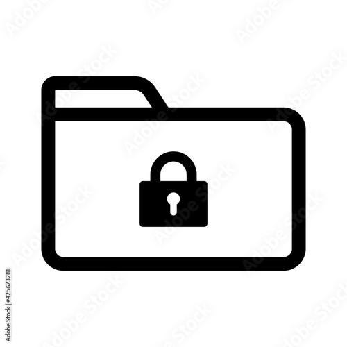 folder and padlock icon vector