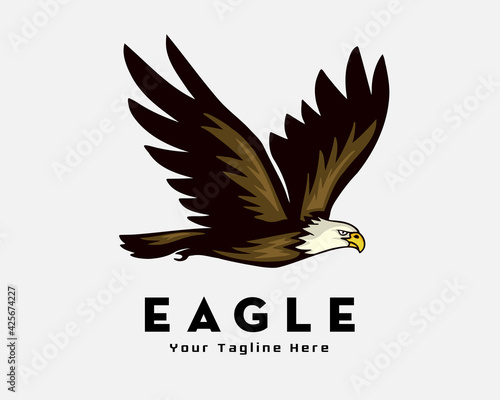 eagle falcon hawk bird fly fast illustration logo symbol inspiration