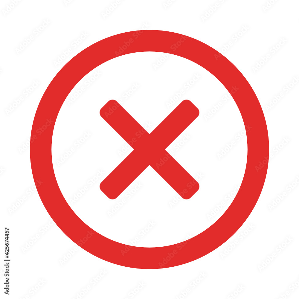 Delete, close, no, cancel, wrong and reject symbol sign illustration. Delete, close, no, cancel, wrong and reject symbol sign illustration.