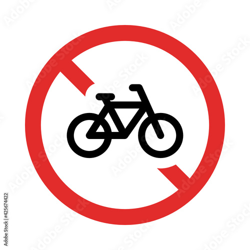 No biking, no bike allowed sign vector.
