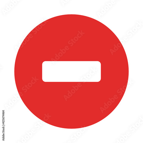 remove, minus red round sign vector.