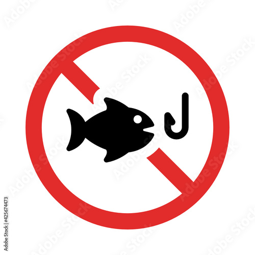 No fishing allowed sign vector.