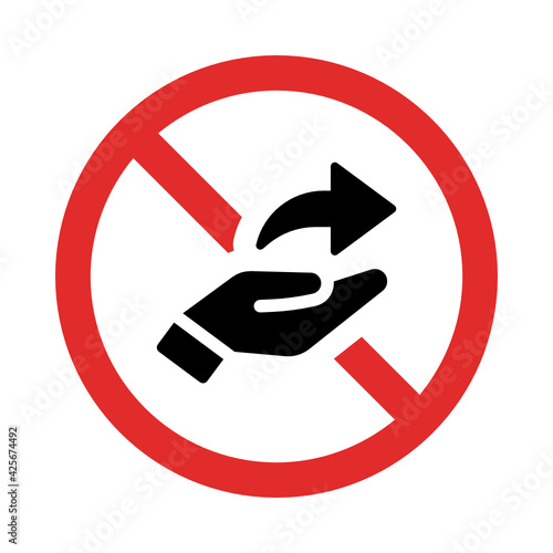 No donation sign vector icon illustration.