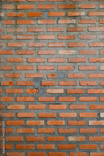 Old red brick wall panoramic background