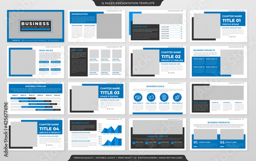 multipurpose presentation template design with clean style and modern layout use for business annual report