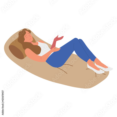 depressed woman resting