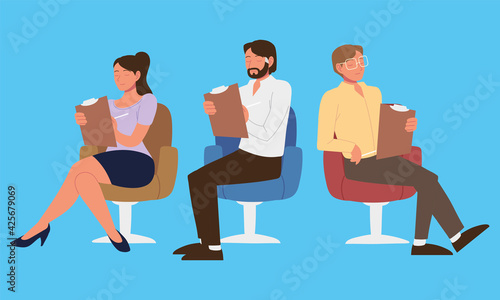 psychologist characters clipboard